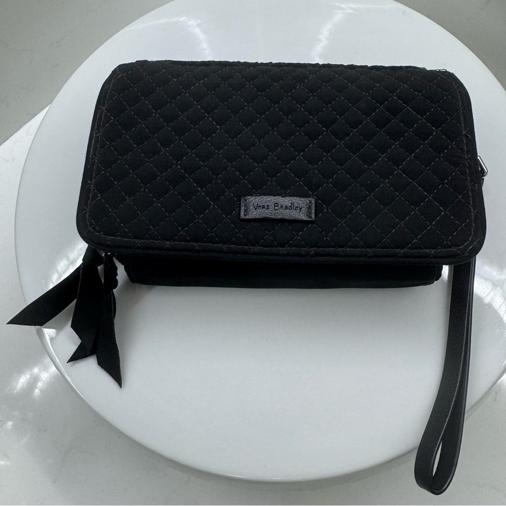 Vera Bradley RFID Quilted Zip-Around Wristlet Wallet – Black